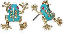 Aretes de Rana Chapados en Oro de Betsey Johnson